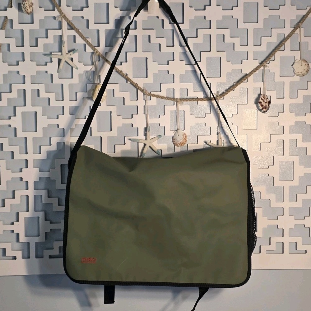 Hugo Boss Men's Messenger Laptop Shoulder Bag Crossbody Satchel Olive Green